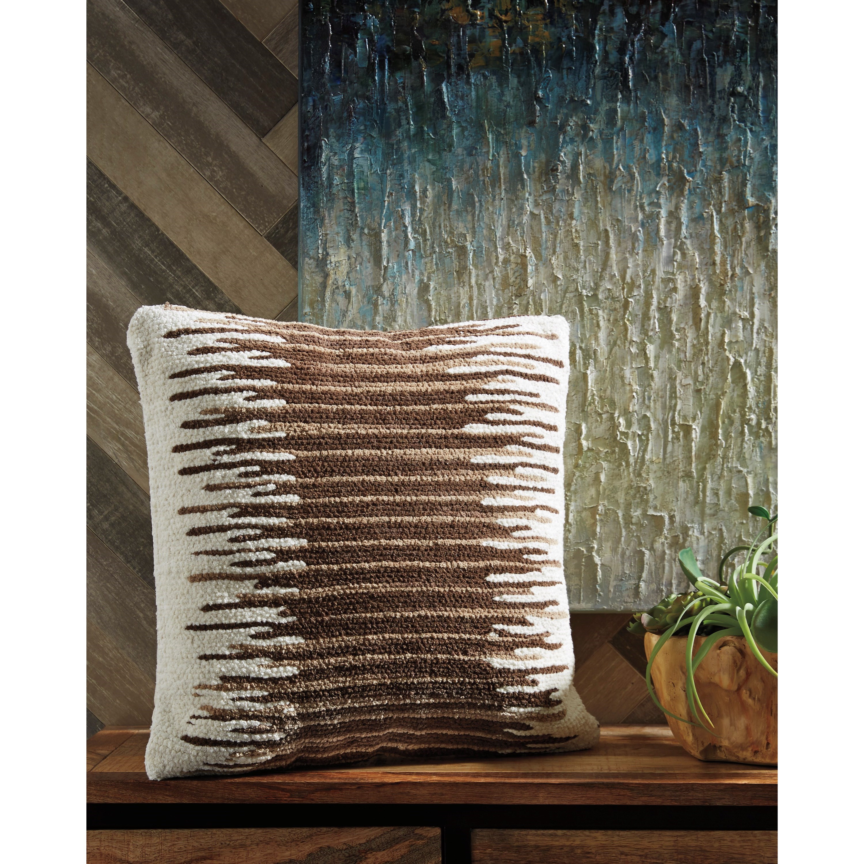 Signature Design by Ashley Pillows Cream/Brown Pillow Find Your Furniture Throw Pillows